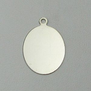 Solid 14K White Gold Pendant Charm- Blank, Engravable